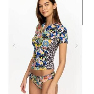 NWT Johnny Was Layla Hipster Swimsuit Bottoms Sz XL Floral Animal Print Bikini